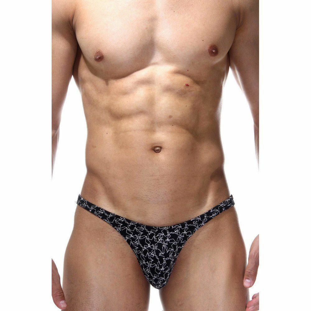 Трусы мужские слипы черные с узором DARKZONE DZN6441