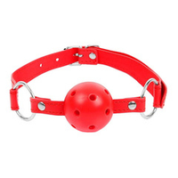 Красный кляп-шарик 4,5см на регулируемом ремешке с кольцами Bior Toys Notabu NTB-80533