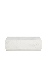 Журнальный столик Sorein из белого мрамора 100 x 50 см