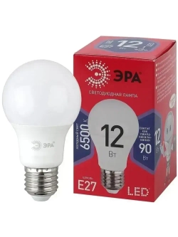 Лампочка светодиодная ЭРА LED E27 12 Вт A60 груша 6500К холодный белый свет набор 10 штук