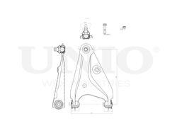 Рычаг подвески поперечный передний нижний правый UNIO SSP-40015