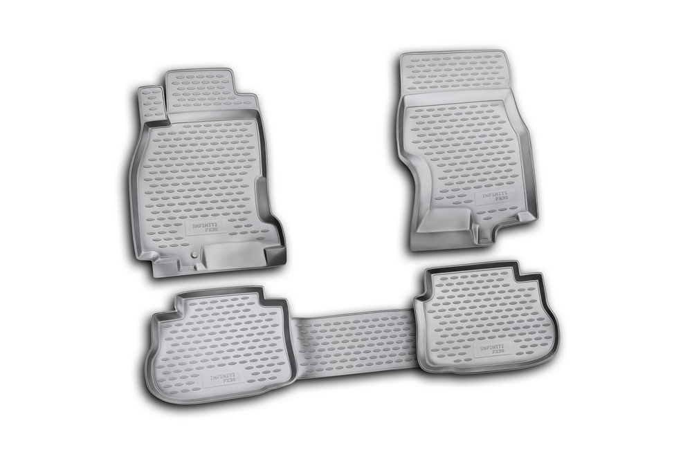 Коврики в салон INFINITI FX35 2003-2009, 4 шт. (полиуретан, серые) Element.NLC.76.01.211