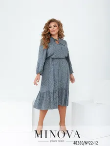 Платье 22-12-серо-голубой Minova