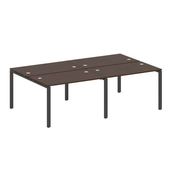 Metal System Рабочая станция на 4 места на П-образном м/к БП.СМ-4.2 Венге Цаво/Металл Антрацит 2400*