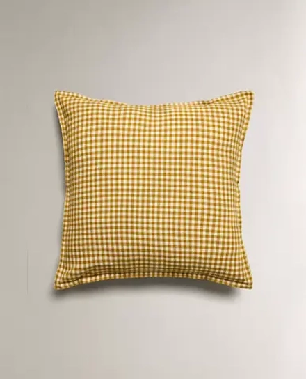 ZARA HOME НАВОЛОЧКА ДЛЯ ДЕКОРАТИВНОЙ ПОДУШКИ В КЛЕТКУ, ЖЕЛТЫЙ