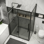 Душевая стенка Grossman Cosmo 90 200.K33.02.90.21.10 профиль Черный матовый стекло тонированное