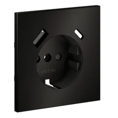 Накладка для розетки с заземлением и защитными шторками, с USB A+C, S70 Metal (антрацит) vlsm001012