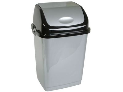 Ведро для мусора 4л "Камелия" серебр.перл/черный