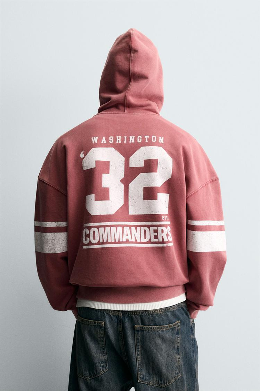 ZARA ТОЛСТОВКА С КАПЮШОНОМ NFL WASHINGTON COMMANDERS, КРАСНЫЙ