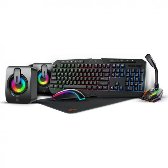 Игровой набор Porodo 5 in 1 Ultimate Gaming Kit with Rainbow Effect (PDX215-BK) Black
