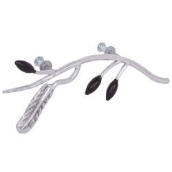 Ручка мебельная скоба Oliva Branch (Олива Бранч) левая Античное серебро