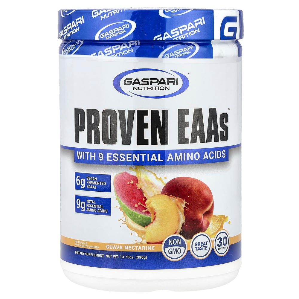 Gaspari Nutrition, Proven EAAs, с 9 незаменимыми аминокислотами, со вкусом гуавы и нектарина, 390 г (13,75 унций)
