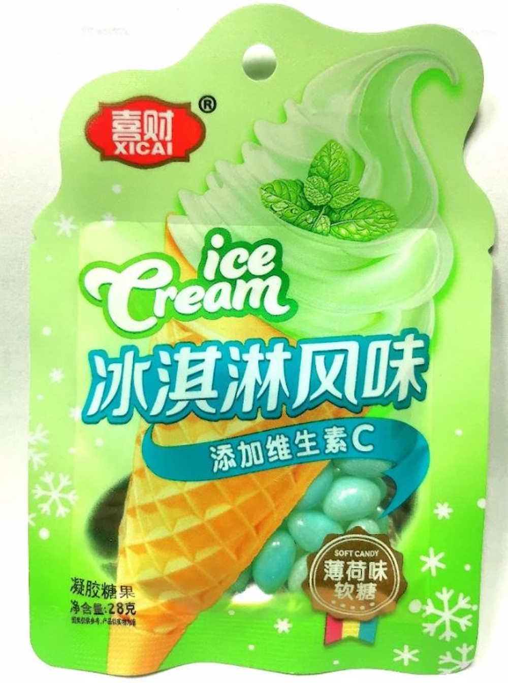 Жевательные конфеты XICAI мороженное мята 28гр