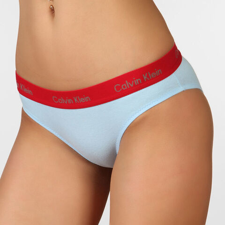 Женские трусы брифы голубые с красным поясом Calvin Klein U3302
