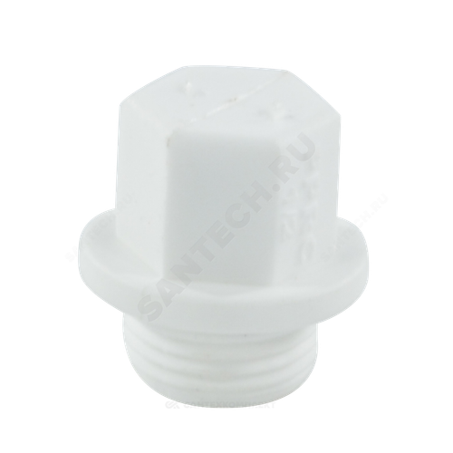 Заглушка (пробка) PP-R белая Дн 20х1/2" НР RTP (РосТурПласт) 10555