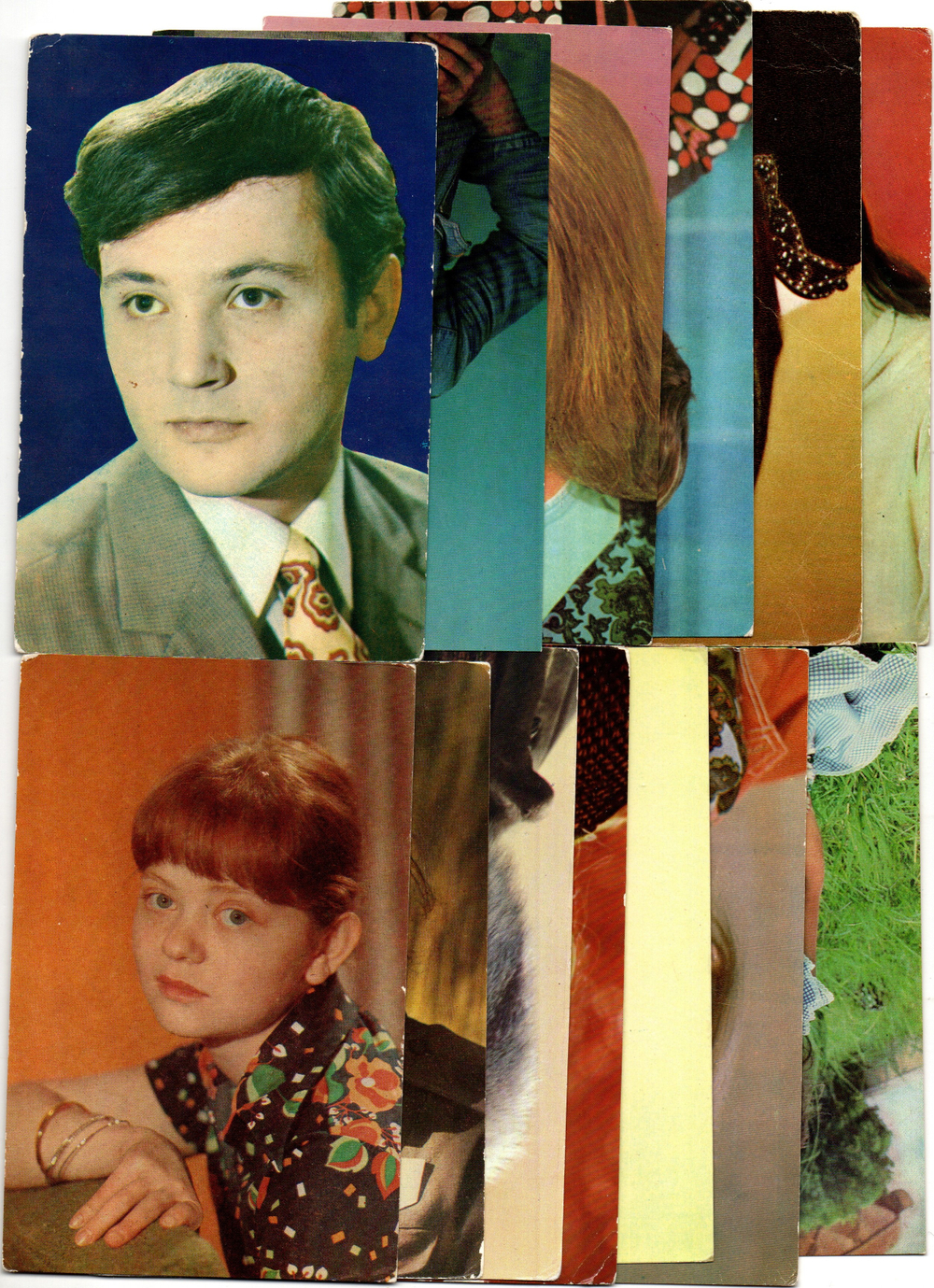 №132 Открытки Артисты и актёры СССР 1970–1980-е г. 25 штук. Цветные, чистые, без повторов