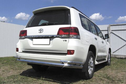 Защита заднего бампера (нержавейка) Toyota Land Cruiser 200 (2015-2021) d76+d42