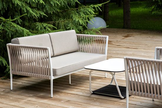 "Касабланка" лаунж-зона плетеная из роупа 4-местная, цвет серо-коричневый