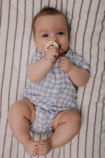 Боди из муслина (клетка синяя)