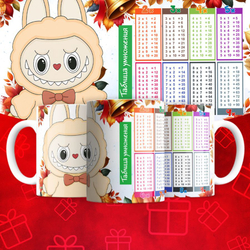 Лабубу с таблицей умножения