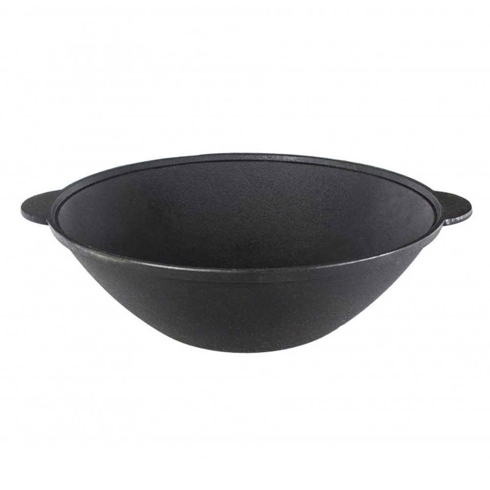 Сковорода-вок чугун, 29 см, Камская посуда, вок29, с крыш