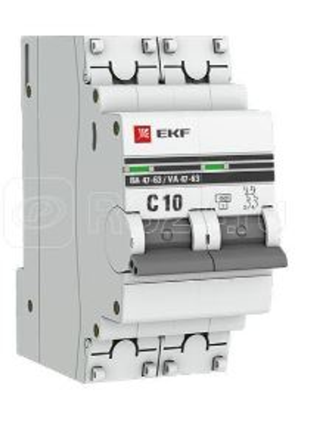 Выключатель автоматический модульный 2п C 10А 4.5кА ВА 47-63 PROxima EKF mcb4763-2-10C-pro