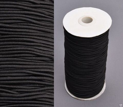 Шнур эластичный ( шляпная резинка ) 2 мм х 1 м ,черный