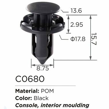 Клипса для крепления внутренней обшивки а/м GM пластиковая (100шт/уп.) Forsage клипса C0680( GM )