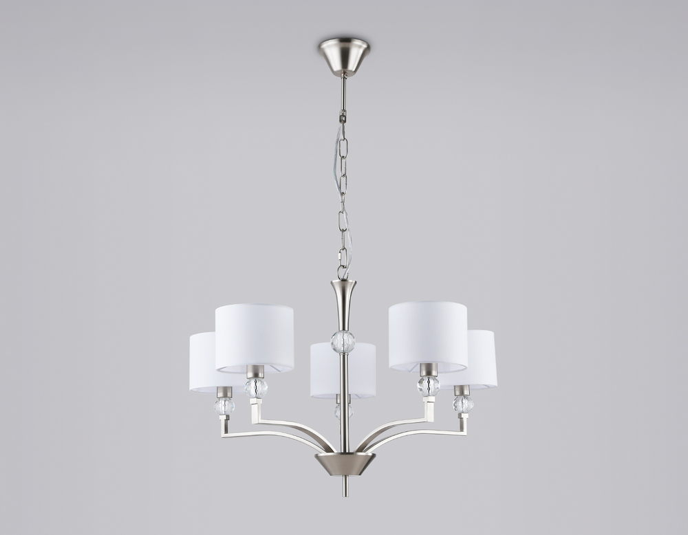 Светильник подвесной LH71121/5 SN/WH никель/белый E14/5 max 40W D660*880