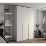Распашной трехсекционный шкаф Мори - 5 Белый Снег 8685 BS  150*60*220