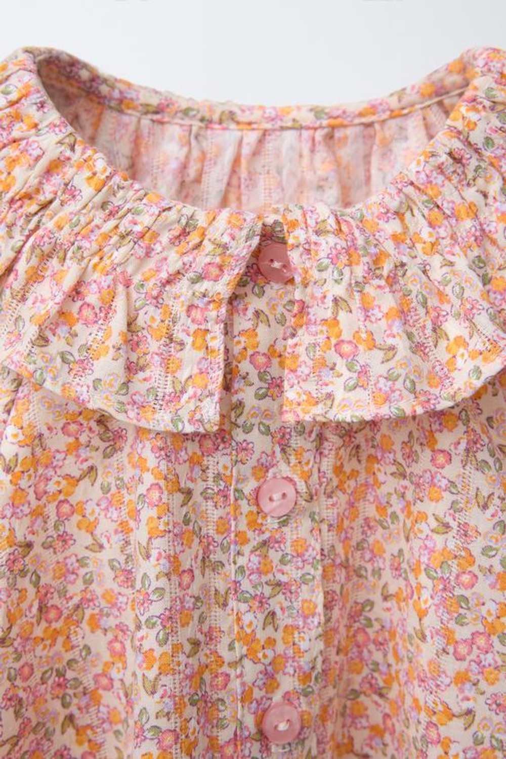 ZARA РУБАШКА С ЦВЕТОЧНЫМ ПРИНТОМ, ОРАНЖЕВЫЙ