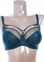 Изумрудный бюстгальтер на косточках plus size с декоративными бретелями (Размер: 100F) (Цвет: изумрудный)