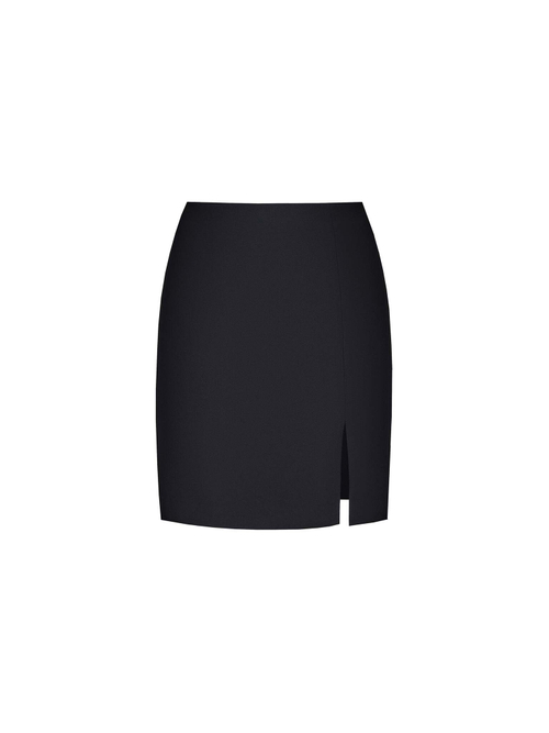 Мини юбка из крепа с разрезом