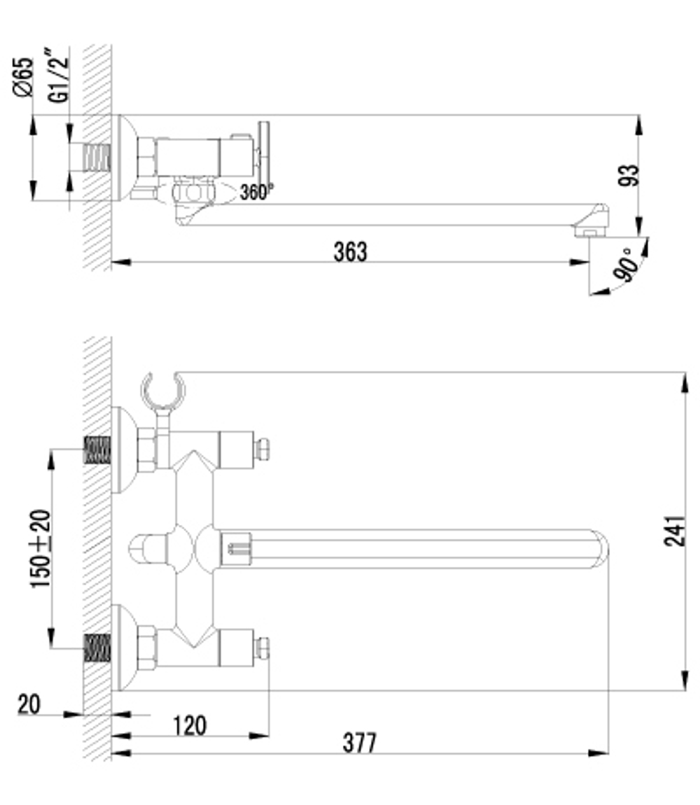 LEMARK Серия plus TREND. Смеситель универсальный с плоским изливом – LM1851C