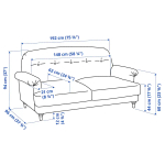 2-местный диван - IKEA ESSEBODA, 94x96x192см, черный,  ЭССЕБОДА ИКЕА