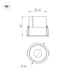 Светильник MS-ATLAS-BUILT-R66-15W Warm3000 (BK-BK, 35 deg, 230V) (Arlight, IP20 Металл, 5 лет) 035465