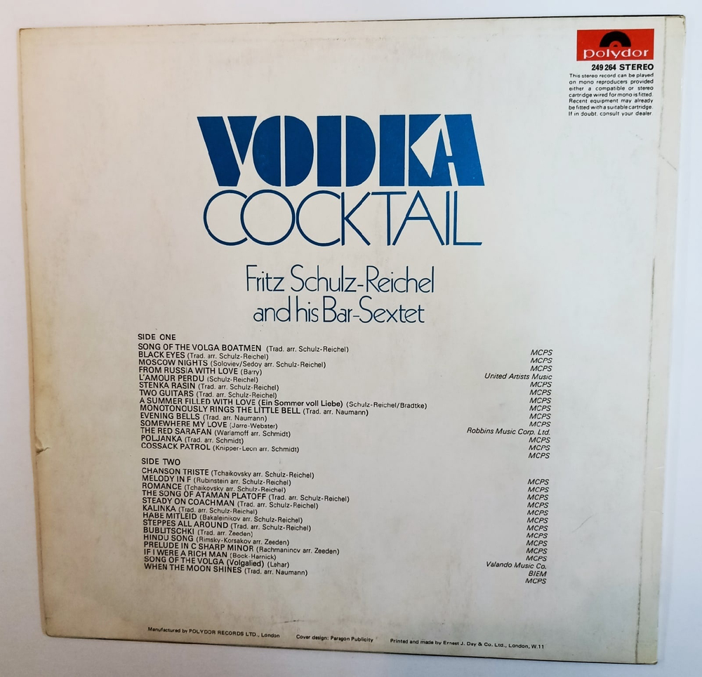 Fritz Schulz Reichel Und Sein Bar Sextett Wodka Bei Veruschka (Germany 1968)