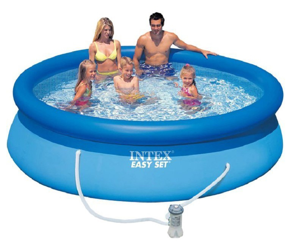 Бассейн INTEX Easy set с насосом, 28122, голубой, синий с фильтр-насосом