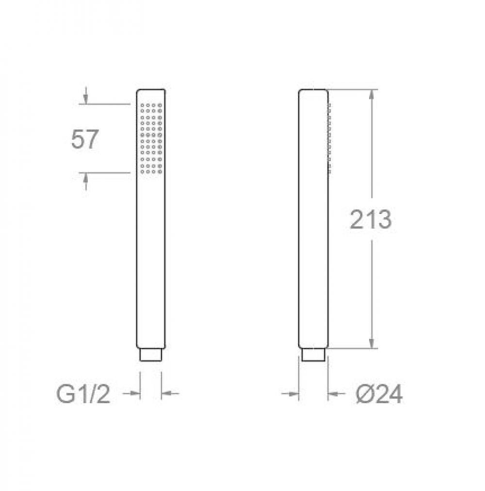 Душевая лейка круглая 1 режим латунь 3714