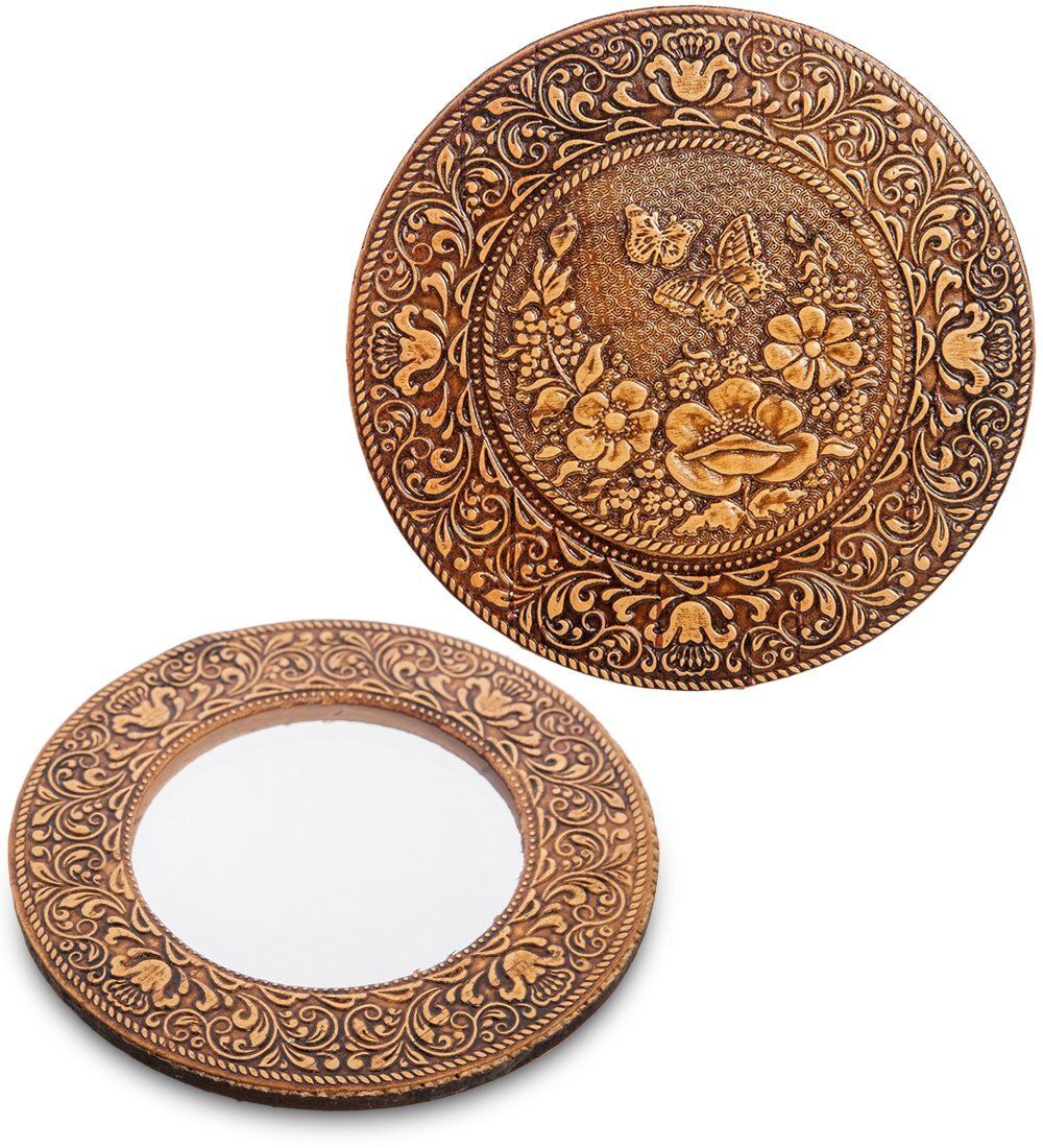 Народные промыслы BST-221/ 3 Зеркало «Бабочки» (береста)