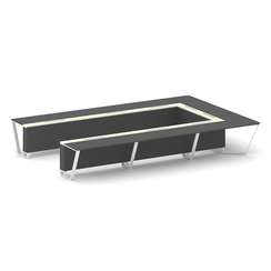 Steel Meet Стол переговорный П-образный KM-PR.B.SP-15P Антрацит/Ваниль Глянец/Металл Белый 4800*3200