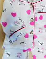 Пижама муслиновая для девочки с длинным рукавом