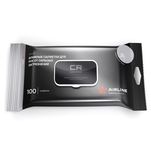 Салфетки влажные Airline PRO для рук от сильных загрязнений с пласт. клапаном 100 шт