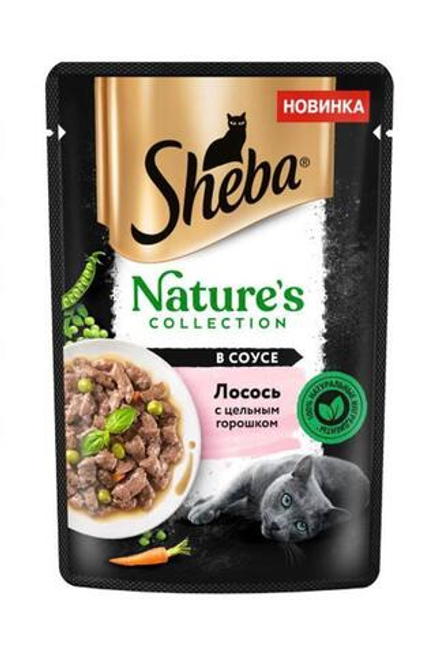 Влажный корм Sheba Nature's Collection для кошек лосось и горох 75 г