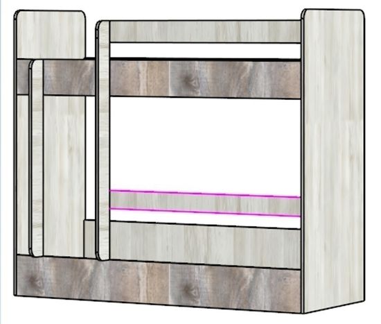 Планка-борт для нижнего яруса  двухъярусной кровати /1200*100*16/ сосна астрид