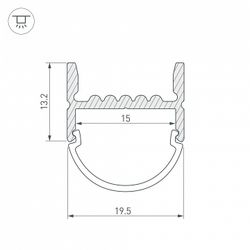 Профиль накладной Arlight ARH-WIDE-H20-2000 ANOD 018859