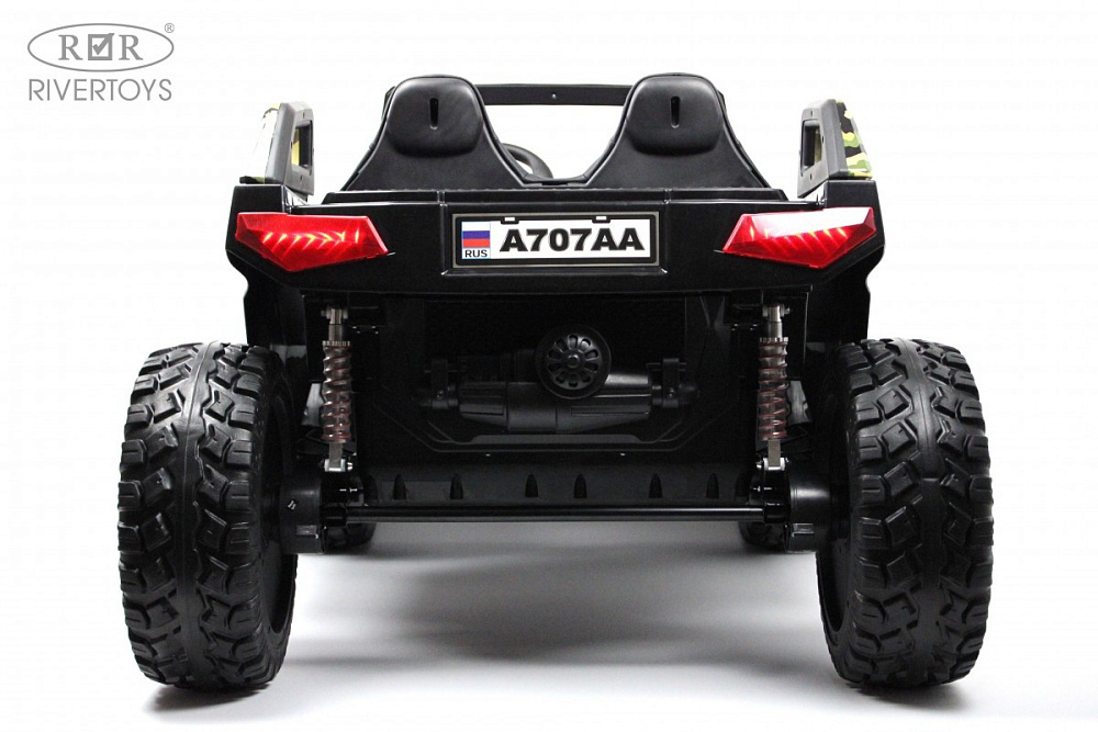Детский электромобиль RiverToys A707AA LUX 4WD зеленый камуфляж