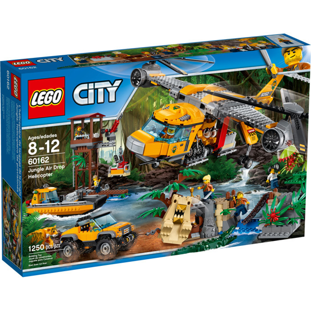 LEGO City: Вертолёт для доставки грузов в джунгли 60162 — Jungle Air Drop Helicopter — Лего Сити Город