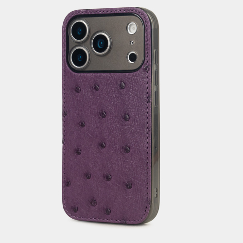 Чехол-накладка для iPhone 17 Pro - кожа страуса, фиолетовый