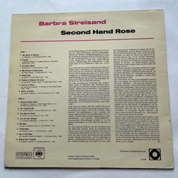 Винтажная виниловая пластинка LP Barbra Streisand Second Hand Rose (Германия 1967)